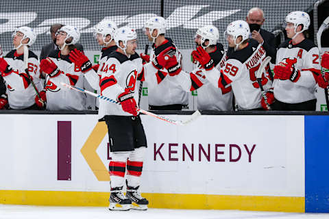 New Jersey Devils left wing Miles Wood (44): ( Paul Rutherford-USA TODAY Sports)