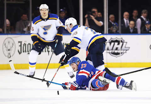 Adam Fox #23 of the New York Rangers . (Photo by Al Bello/Getty Images)