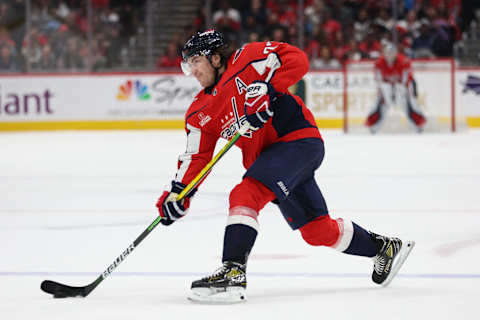 T.J. Oshie #77 of the Washington Capitals (Photo by Patrick Smith/Getty Images)