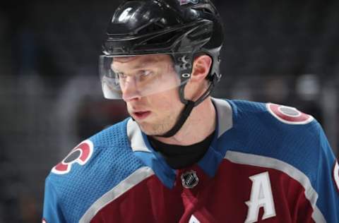 DENVER, CO – MARCH 22: Erik Johnson #6 of the Colorado Avalanche skates prior to the game against the Los Angeles Kings at the Pepsi Center on March 22, 2018 in Denver, Colorado. (Photo by Michael Martin/NHLI via Getty Images)