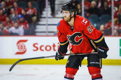 NHL Trade Rumors: Calgary Flames defenseman Dougie Hamilton (27) during the face off against the Colorado Avalanche during the second period at Scotiabank Saddledome. Mandatory Credit: Sergei Belski-USA TODAY Sports