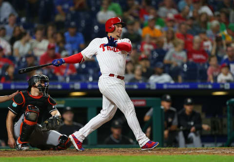 PHILADELPHIA, PA – SEPTEMBER 15: Asdrubal Cabrera #13 of the Philadelphia Phillies in action against the Miami Marlins during a game at Citizens Bank Park on September 15, 2018 in Philadelphia, Pennsylvania. (Photo by Rich Schultz/Getty Images)