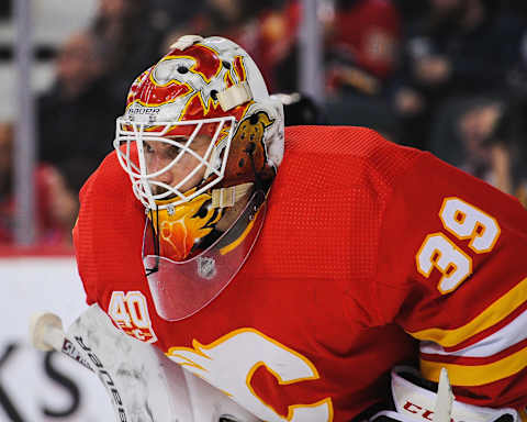 Cameron Talbot vs the Toronto Maple Leafs (Photo by Derek Leung/Getty Images)