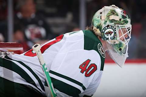 Goaltender Devan Dubnyk #40 of the Minnesota Wild. (Photo by Christian Petersen/Getty Images)