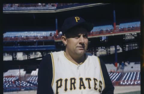 1960- New York, NY: Smoky Burgess, baseball player, Pittsburgh Pirates, catcher, close-up, bust shots both still and action.