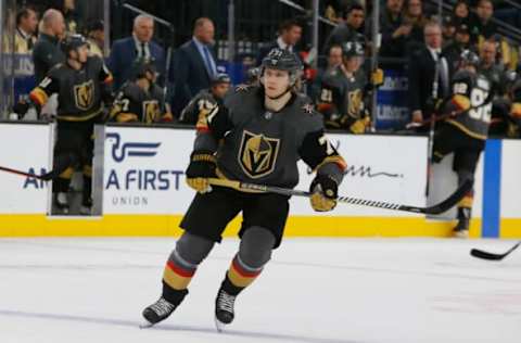 LAS VEGAS, NV – JANUARY 21: Vegas Golden Knights center William Karlsson (71) in action during a regular season game against the Minnesota Wild Monday, Jan. 21, 2019, at T-Mobile Arena in Las Vegas, NV. (Photo by Marc Sanchez/Icon Sportswire via Getty Images)