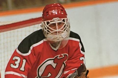 Craig Billington #31 of the New Jersey Devils. (Photo by Graig Abel/Getty Images)