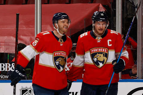 Jonathan Huberdeau #11 of the Florida Panthers. (Photo by Joel Auerbach/Getty Images)