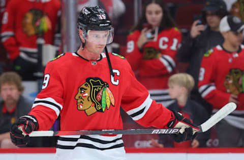 Jonathan Toews #19, Chicago Blackhawks (Photo by Michael Reaves/Getty Images)