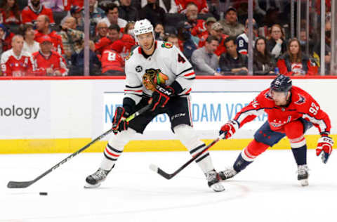 Seth Jones #4, Chicago Blackhawks Mandatory Credit: Geoff Burke-USA TODAY Sports