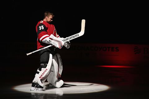 Goaltender Darcy Kuemper #35 of the Arizona Coyotes. (Photo by Christian Petersen/Getty Images)