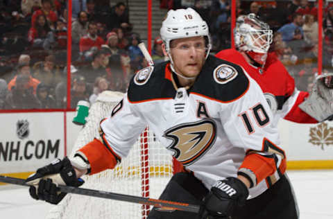 OTTAWA, ON – FEBRUARY 1: Corey Perry #10 of the Anaheim Ducks skates against the Ottawa Senators at Canadian Tire Centre on February 1, 2018, in Ottawa, Ontario, Canada. (Photo by Andre Ringuette/NHLI via Getty Images)