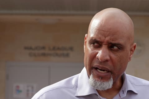 Tony Clark, Executive Director of the Major League Baseball Players Association (Photo by Barry Chin/The Boston Globe via Getty Images)