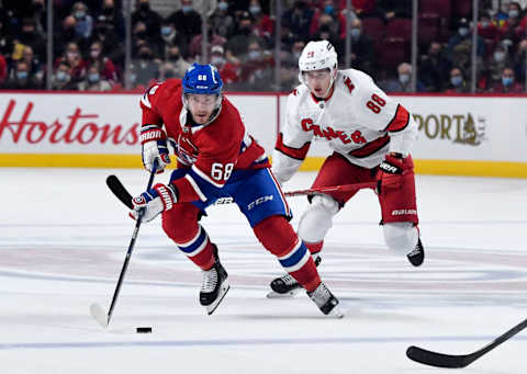 Oct 21, 2021; Montreal, Quebec, CAN; Montreal Canadiens Mike Hoffman. Mandatory Credit: Eric Bolte-USA TODAY Sports