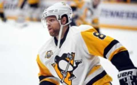 Oct 22, 2016; Nashville, TN, USA; Pittsburgh Penguins right winger Phil Kessel (81) skates during warmups prior to the game against the Nashville Predators at Bridgestone Arena. Mandatory Credit: Christopher Hanewinckel-USA TODAY Sports