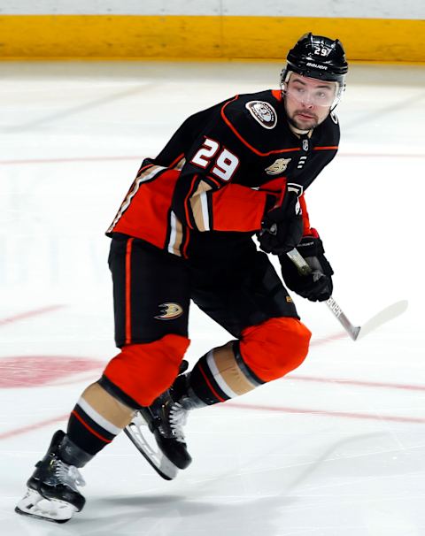 ANAHEIM, CA – JANUARY 23: Devin Shore #29 of the Anaheim Ducks skates during the game against the St. Louis Blues on January 23, 2019 at Honda Center in Anaheim, California. (Photo by Debora Robinson/NHLI via Getty Images)