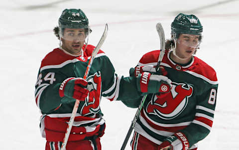 Miles Wood #44 of the New Jersey Devils (Photo by Bruce Bennett/Getty Images)