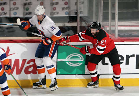 Kyle Palmieri #21 of the New Jersey Devils (Photo by Bruce Bennett/Getty Images)