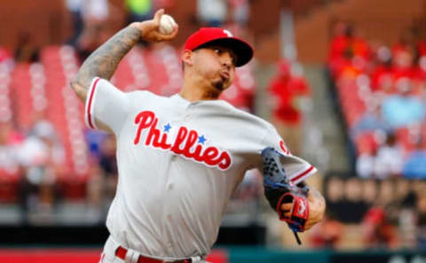 Philadelphia pitcher Vince Velasquez. Photo by Dilip Vishwanat/Getty Images.