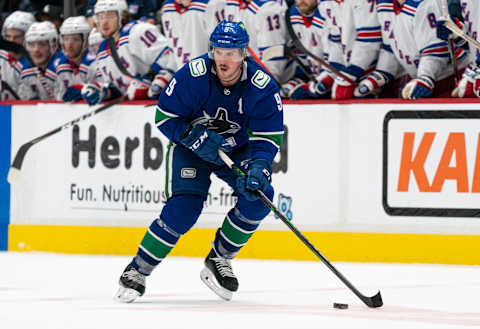 J.T. Miller #9 of the Vancouver Canucks. (Photo by Rich Lam/Getty Images)