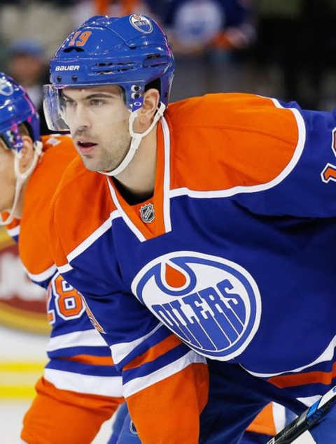 Jan 8, 2016; Edmonton, Alberta, CAN; Edmonton Oilers defensemen Justin Schultz (19) follows the play against the Tampa Bay Lightning at Rexall Place. Mandatory Credit: Perry Nelson-USA TODAY Sports