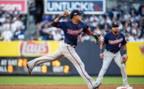 Twins shortstop Jorge Polanco. (Photo by Brace Hemmelgarn/Minnesota Twins/Getty Images)