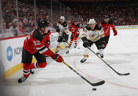 Graeme Clarke #92 of the New Jersey Devils. (Photo by Bruce Bennett/Getty Images)