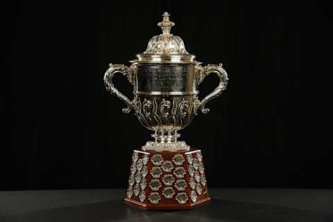 LAS VEGAS, NV – JUNE 20: A detailed view of the Clarence S. Campbell Bowl is seen positioned on a table at the 2018 NHL Awards at the Hard Rock Hotel & Casino on June 20, 2018 in Las Vegas, Nevada. (Photo by Brian Babineau/NHLI via Getty Images)