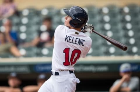 MINNEAPOLIS, MN- AUGUST 27: Jarred Kelenic #10 of the USA Baseball 18U National Team bats against Iowa Western CC on August 27, 2017 at Target Field in Minneapolis, Minnesota. (Photo by Brace Hemmelgarn/Getty Images)