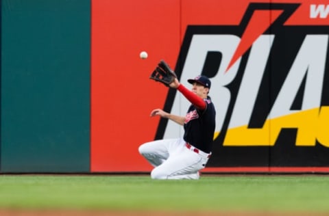 CLEVELAND, OH – AUGUST 8: Center fielder Bradley Zimmer