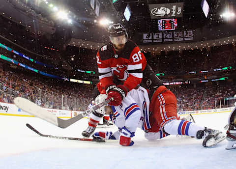 Kevin Bahl #88 of the New Jersey Devils. (Photo by Bruce Bennett/Getty Images)