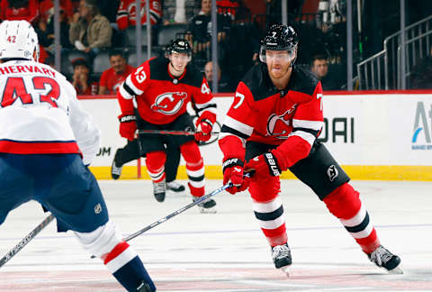 Dougie Hamilton #7 of the New Jersey Devils. (Photo by Bruce Bennett/Getty Images)