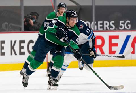 Olli Juolevi of the Vancouver Canucks. (Photo by Rich Lam/Getty Images)