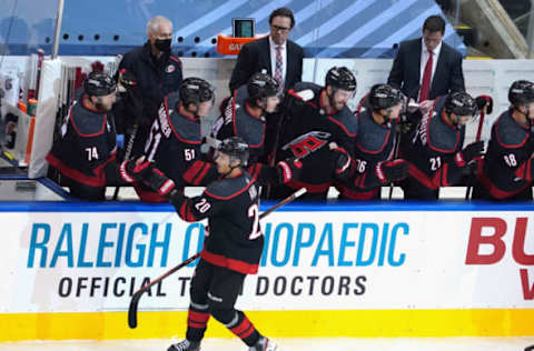 Sebastian Aho #20 of the Carolina Hurricanes (Photo by Andre Ringuette/Getty Images)