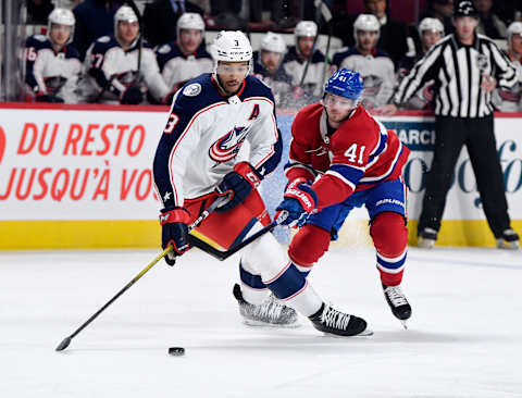 Nov 12, 2019; Montreal, Quebec, CAN; Seth Jones Mandatory Credit: Eric Bolte-USA TODAY Sports