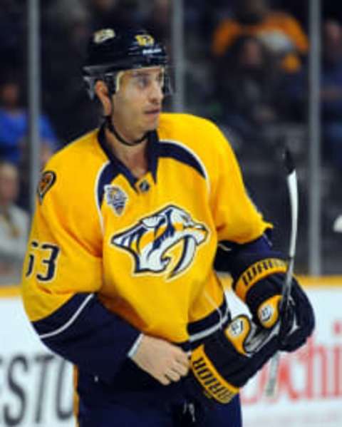 Nashville Predators center Mike Ribeiro (63). Mandatory Credit: Christopher Hanewinckel-USA TODAY Sports