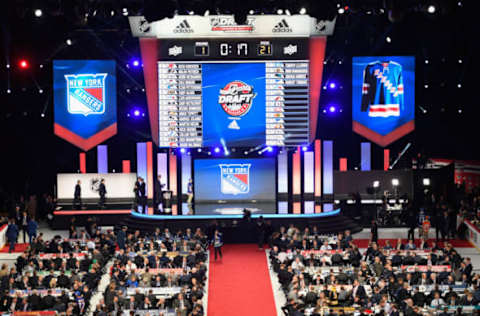 CHICAGO, IL – JUNE 23: An overhead view of the draft floor is seen during Round One of the 2017 NHL Draft at United Center on June 23, 2017 in Chicago, Illinois. (Photo by Bill Smith/NHLI via Getty Images)