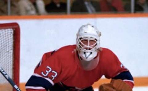 TORONTO, ON – DECEMBER 7: Patrick Roy #33 of the Montreal Canadiens prepares for a shot during NHL game action against the Toronto Maple Leafs on December 7, 1985 at Maple Leaf Gardens in Toronto, Ontario, Canada. (Photo by Graig Abel Collection/Getty Images)