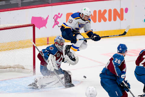 St. Louis Blues center Brayden Schenn (10). Mandatory Credit: Isaiah J. Downing-USA TODAY Sports