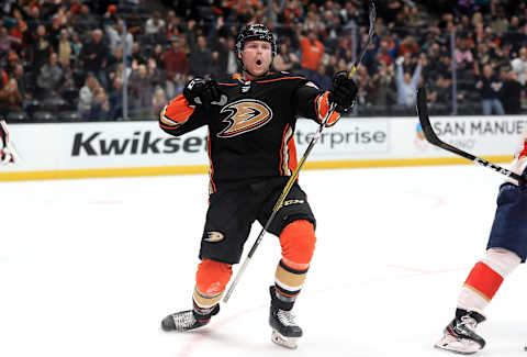 Max Jones #49 of the Anaheim Ducks (Photo by Sean M. Haffey/Getty Images)