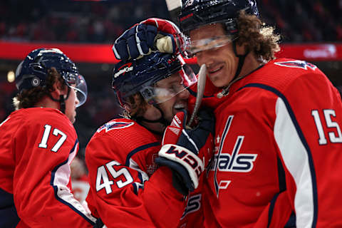 Matthew Phillips, Sonny Milano, Washington Capitals (Photo by Patrick Smith/Getty Images)