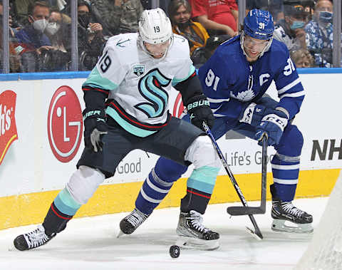 TORONTO, ON – MARCH 8: Calle Jarnkrok #19 of the Seattle Kraken   (Photo by Claus Andersen/Getty Images)