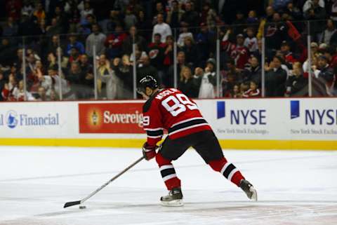 Alexander Mogilny #89 of the New Jersey Devils (Photo by Bruce Bennett/Getty Images)