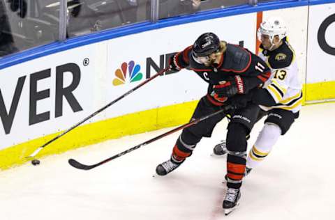 TORONTO, ONTARIO – AUGUST 15: Jordan Staal #11 of the Carolina Hurricanes  (Photo by Elsa/Getty Images)