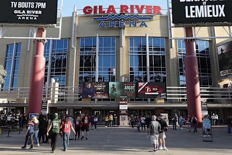 Goodbye Gila River Arena. The Coyotes will relocate to Tempe for the 22/23 season. (Photo by Christian Petersen/Getty Images)