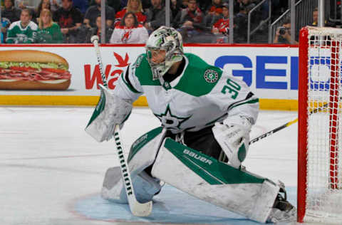 NEWARK, NEW JERSEY – FEBRUARY 01: Ben Bishop #30 of the Dallas Stars in action against the New Jersey Devils at Prudential Center on February 01, 2020 in Newark, New Jersey. The Stars defeated the Devils 3-2 in overtime. (Photo by Jim McIsaac/Getty Images)