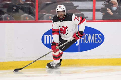 Feb 7, 2022; Ottawa, Ontario, CAN; P. K. Subban Mandatory Credit: Marc DesRosiers-USA TODAY Sports