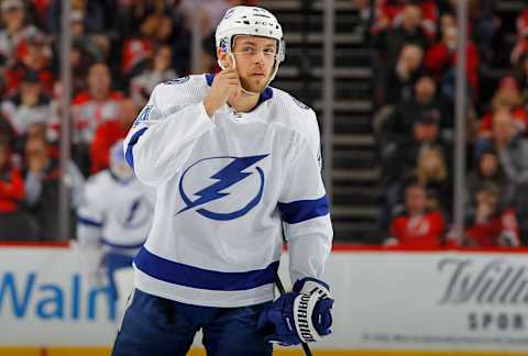 Jan Rutta #44 of the Tampa Bay Lightning. (Photo by Jim McIsaac/Getty Images)