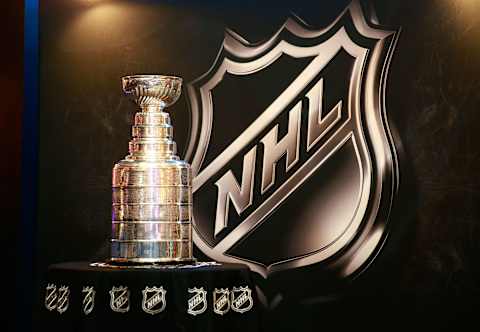 LAS VEGAS, NV – JUNE 20: A general view of the Stanley Cup trophy is seen being displayed at the Park Theater Retail Store at Monte Carlo Resort and Casino on June 20, 2017 in Las Vegas, Nevada. (Photo by Jeff Vinnick/NHLI via Getty Images)