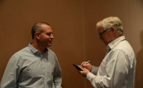 Oakland A’s general manager David Forst (left). Joe Camporeale-USA TODAY Sports